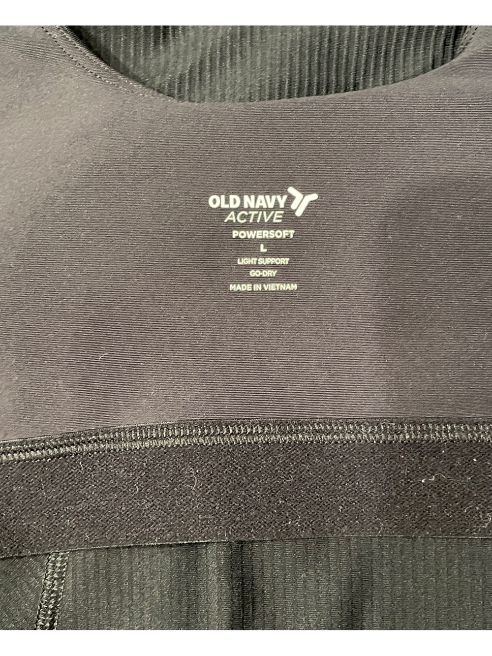 Old Navy Powersoft Active Black Ribbed Cropped Tank Top - Picture 3 of 6